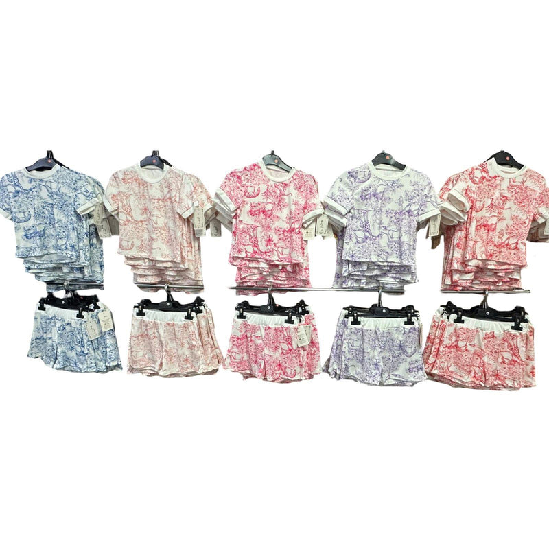 TTC MARIA Girls Jungle Print Ribbed Top And Shorts Set