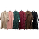 TTC FARAH Girls Satin Open Abaya With Inner Slip Dress With Diamante