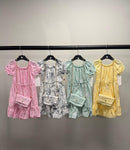 TTC 9117 Girls Floral Print Dress With Matching Bag