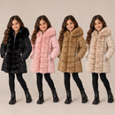 TTC NC-20 Girls Faux Fur Detail Coat Jacket With Fleece Lining