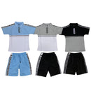 Boys Polo T-Shirt And Short Set Zip Up 2665