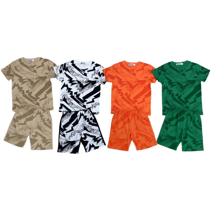Boys Lightning Bolt T-Shirt And Short Set A-004