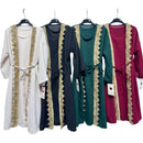 TTC MADIHA Girls Open Abaya With Inner Sleeveless Slip Dress