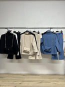 Girls Thick Ribbed High Neck Co-Ord With Matching Bag 8589