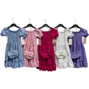 Girls Short Sleeve Dress With Matching Bag 9037