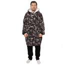 Kids And Adults Grey Camo Oversized Hoodie Fleece