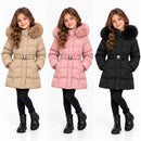 TTC Z6045 Girls Winter Coat Jacket Faux Fur Hood Fleece Lined