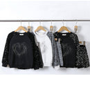 TTC DAISIE Girls Love Heart Detail Sequin Top And Skirt Set