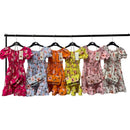 Girls Short Sleeve Flower Print Dress With Matching Bag 0001