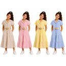 TTC 70715 Girls Collared Cheesecloth Dress With Belt