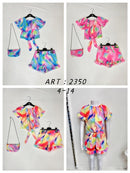 Girls Tie Dye Short Set With Matching Bag 2350