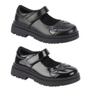 TTC SCAMP Girls Love Heart Detail School Shoes