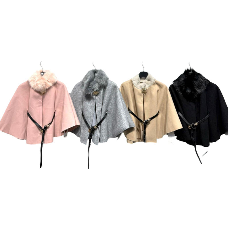TTC DANIELLE Girls Faux Fur Detail Ponchos