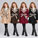 TTC 71097 Girls Check Collar Belted Trench Coat