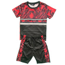 Boys Kids T-Shirt Short Set Reflective Outfit Two Tone Shorts Gym
