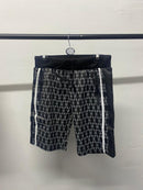 Mens All Over Circle Print Stripe Shorts