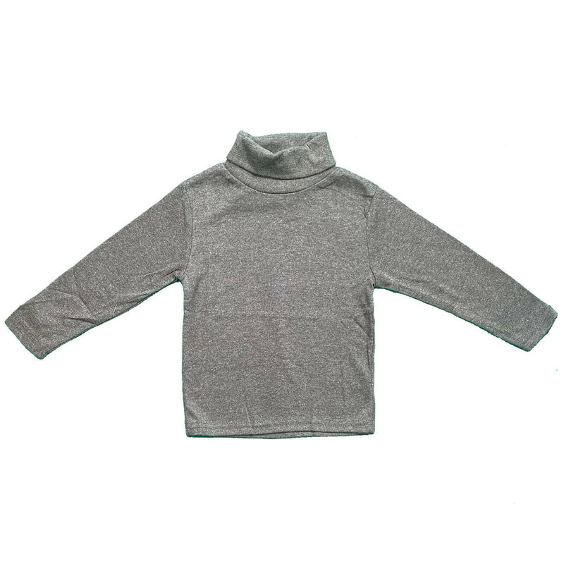 Baby Kids Plain Long Sleeve Top Boys Girls T-Shirt Thick Cotton Polo Neck Warm.