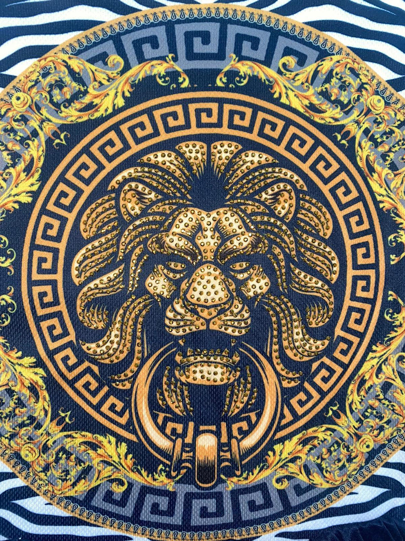 Boys Kids T-Shirt Shorts Set Baroque Lion Print Fashion Summer Top Outfit.