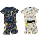 Boys Kids T-Shirt Shorts Set Camo Camouflage Army Fashion Summer Top Short.