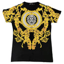 Men's T-Shirt Baroque Lion Print Fashion Summer Top Outfit Diamante Men's