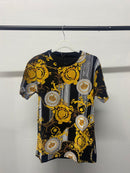 Mens Crown Print Diamante T-Shirt Floral