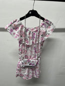 Girls Flower Print Playsuit With Bag