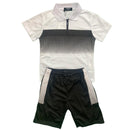Boys Kids Polo T-Shirt Short Set Outfit Two Tone Shorts Gym.