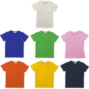 Plain T-Shirt Boys Girls Kids Short Sleeve Tee School Childrens Cotton