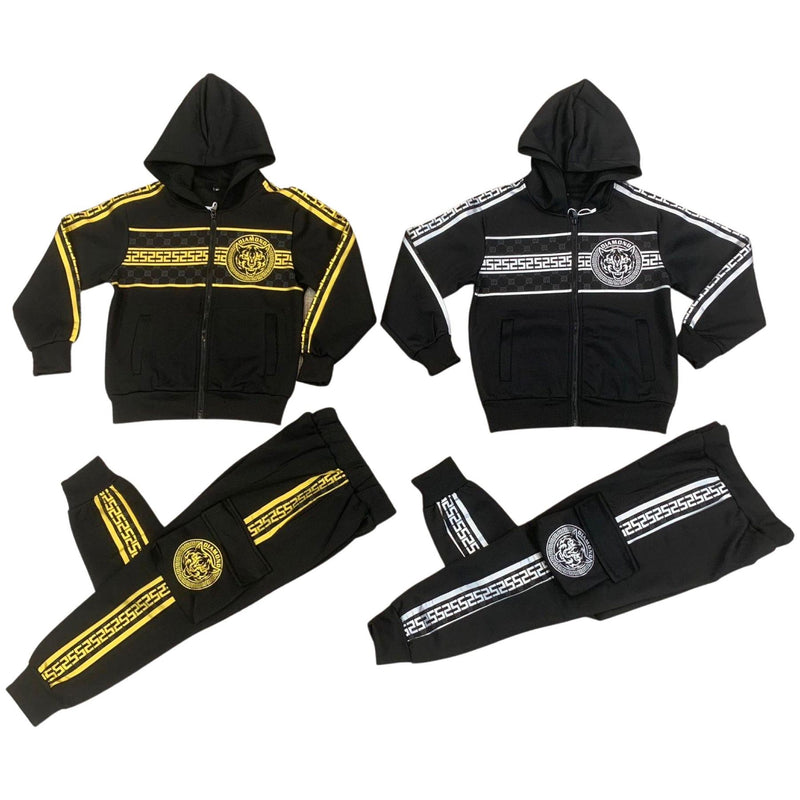 Boys Tiger Print Tracksuit Combat Joggers K-867