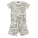 Boys Kids T-Shirt Shorts Set Camo Camouflage Army Fashion Summer Top Short Set.