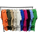 Ladies Short Sleeve Crinkle Gold Button Shirt And Trouser Set