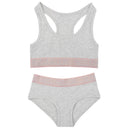 Girls Crop Top Brief Set First Bra Knickers Cotton Bralette Kids