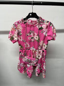 Girls Flower Print Dress With Bag