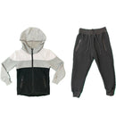 Boys Girls Kids Tracksuit Panel Jacket Joggers Jogging Bottoms Outfit Set.