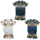 Boys Kids T-Shirt Shorts Set Baroque Print Sports Gym Outfit Summer Fashion