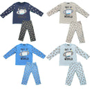 Boys Kids Pyjamas Long Sleeve Top Bottom Set Nightwear.