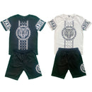 Boys Kids T-Shirt Shorts Set Baroque Chain Tiger Print Fashion Summer Top Outfit