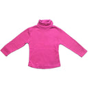 Baby Kids Plain Long Sleeve Top Boys Girls T-Shirt Thick Cotton Polo Neck Warm.
