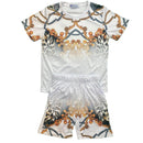 Boys Kids T-Shirt Shorts Set Baroque Print Sports Gym Outfit Summer Fashion