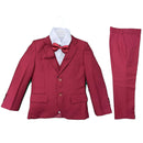 Boys Suits 5 Piece Basic Plain Wedding Page Boy Party Prom Suit Formal Kids Set