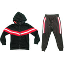 Boys Kids Tracksuit Stripe Panel Jacket Joggers Jogging Bottoms Outfit Set.