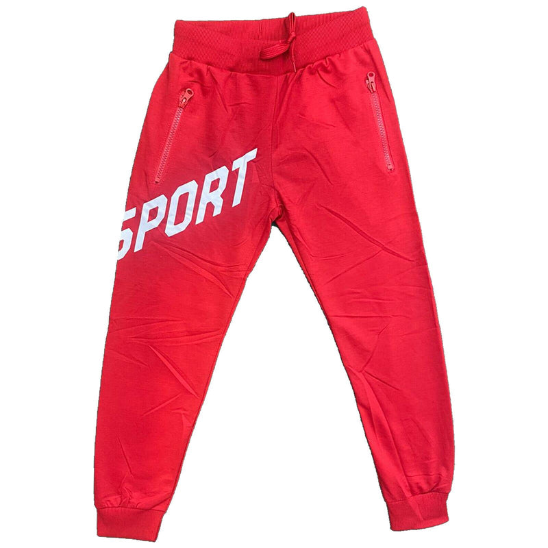 Boys Girls Kids Sport Zip Pocket Jogging Sports Tracksuit Bottoms Joggers PE Gym.