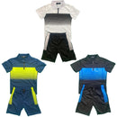 Boys Kids Polo T-Shirt Short Set Outfit Two Tone Shorts Gym.