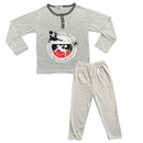Boys Kids Pyjamas Nighty Long Sleeve Top Bottom Set Nightwear Football Cotton.