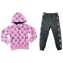 Girls Tiger Print Tracksuit Matching Jacket And Joggers
