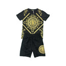 Boys Lion Print Short Set Outfit Diamante