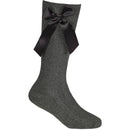 Girls Kids Knee High Socks Bow School Cotton Rich Long Children