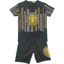 Boys T-Shirt Shorts Set Lion Print Diamante Set Outfit Kids Summer Top Outfit
