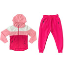 Boys Girls Kids Tracksuit Panel Jacket Joggers Jogging Bottoms Outfit Set.