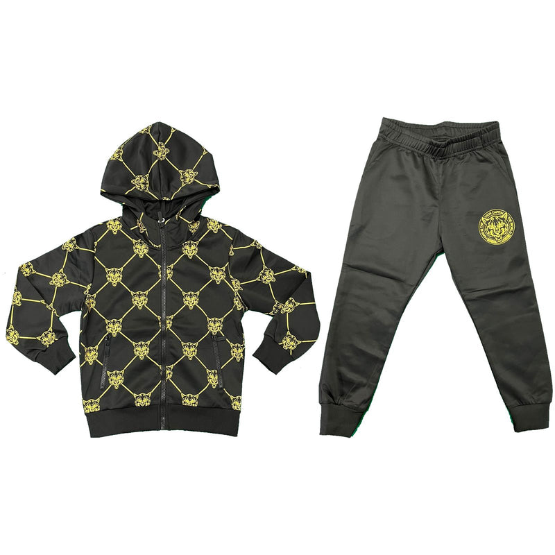 Boys Tracksuit Jacket Jogging Bottoms Set Joggers Outfit Tiger Print Kids
